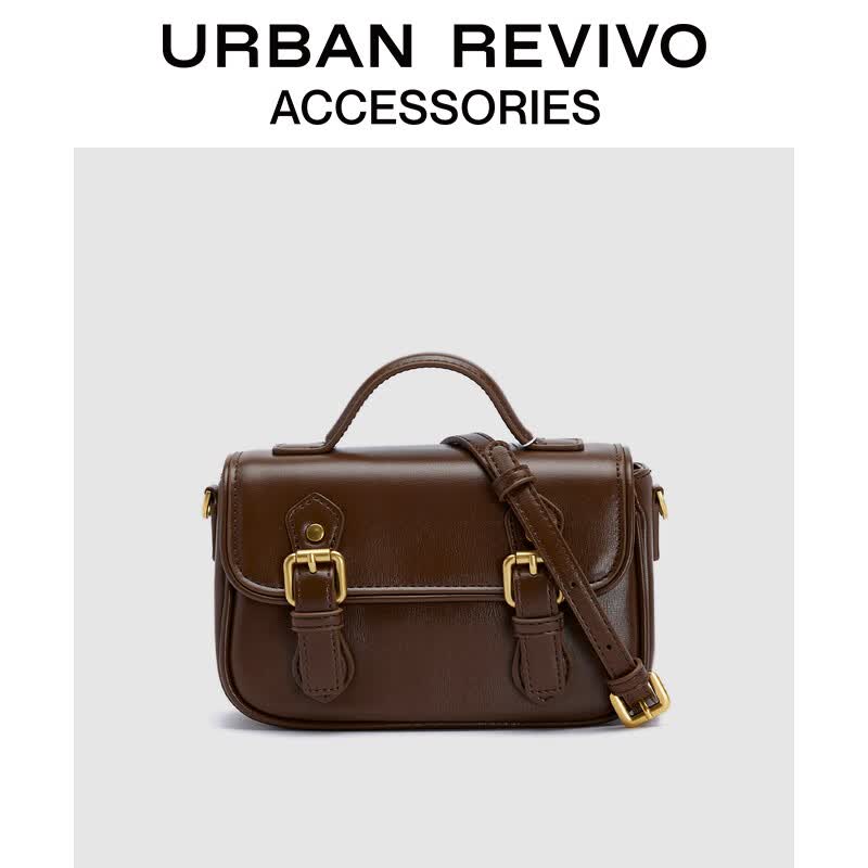 URBAN REVIVO预售2023秋冬复古美拉德深棕色手提小斜挎女包UAWB30088 咖棕怎么样,好用不?