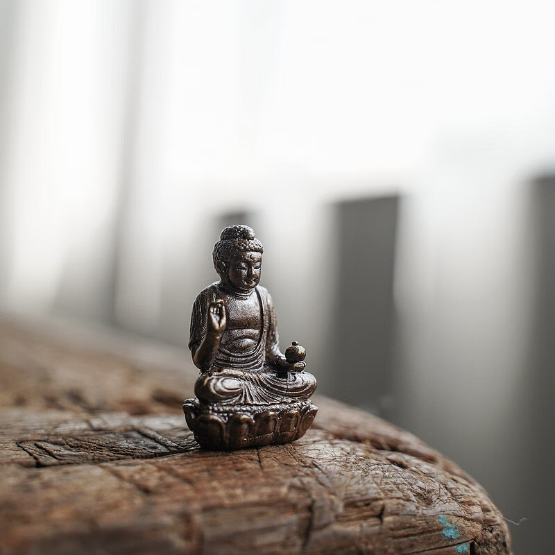 技术黄铜随身如来阿弥陀口袋佛释迦牟尼药 薬师如来(宝壶 无畏印)31mm