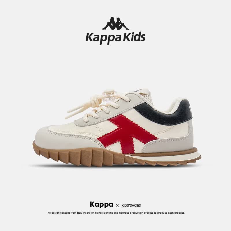 Kappa Kids卡帕儿童鞋男童2023秋季新款潮流百搭休闲透气轻便运动鞋女童 006黑/红|皮面鞋|防水易打理 39码 适合脚长23.0-23.5cm怎么看?