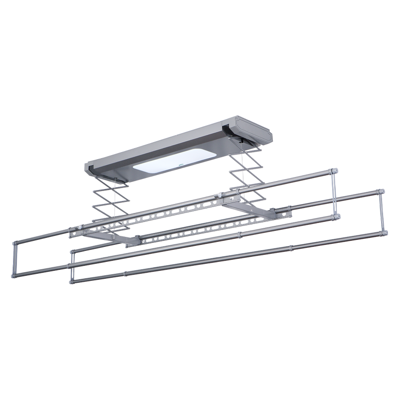 戀晴超薄電動晾衣架隱形自動升降陽臺照明遙控嵌入隱藏式智能晾曬衣機 9300E-S 星空灰伸縮桿