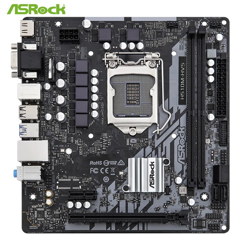 华擎（ASRock）H510M-HVS R2.0 主板 支持CPU 10100/10400/11400F（Intel H510/LGA 1200）