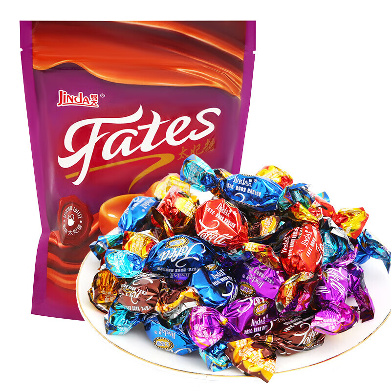 锦大多彩太妃糖500g袋装喜糖软糖婚庆招待儿童糖果礼物 多彩太妃糖500g(约89颗）