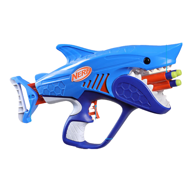 孩之寶（Hasbro）NERF熱火兒童戶外玩具軟彈槍兒童節禮物小精英鯊魚發射器F8645