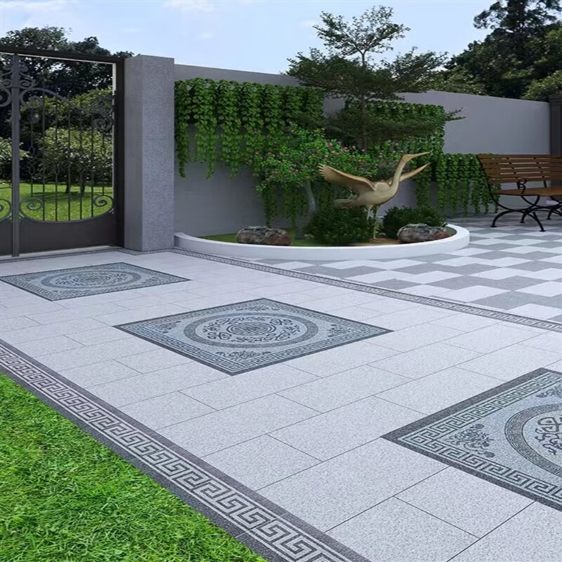 石英砖室外庭院火烧石地砖防冻户外pc砖仿花岗岩广场 芝麻白