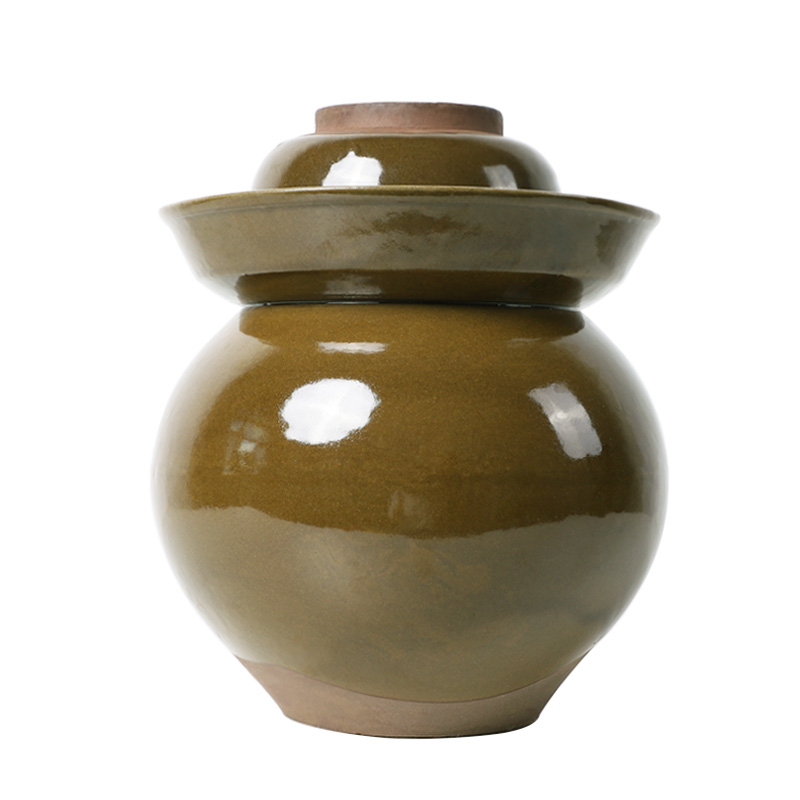 泡菜坛子 四川子老式大小号加厚土坛子发酵酸菜缸咸菜罐 青釉装水8斤