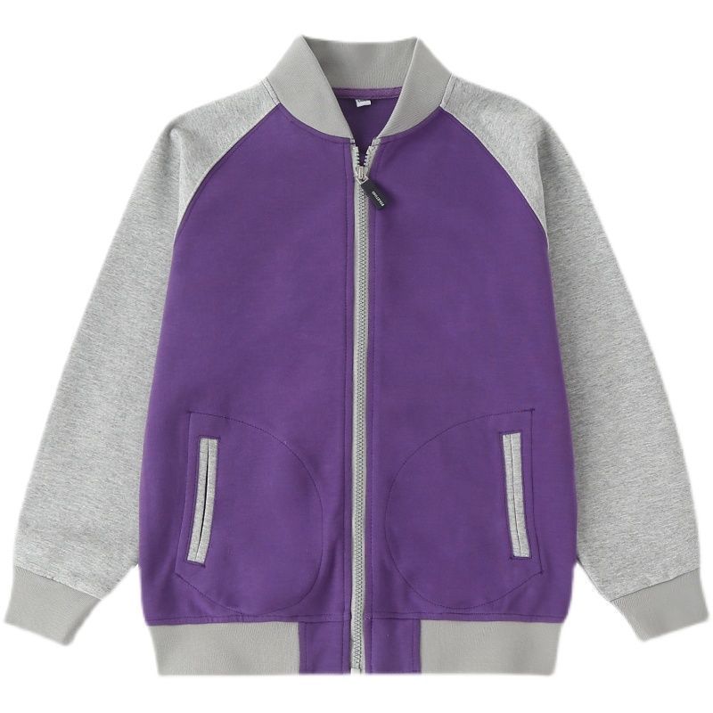 两道杠英伦风男女童款班服上衣紫色拉链运动服清华附小学生校服春秋装