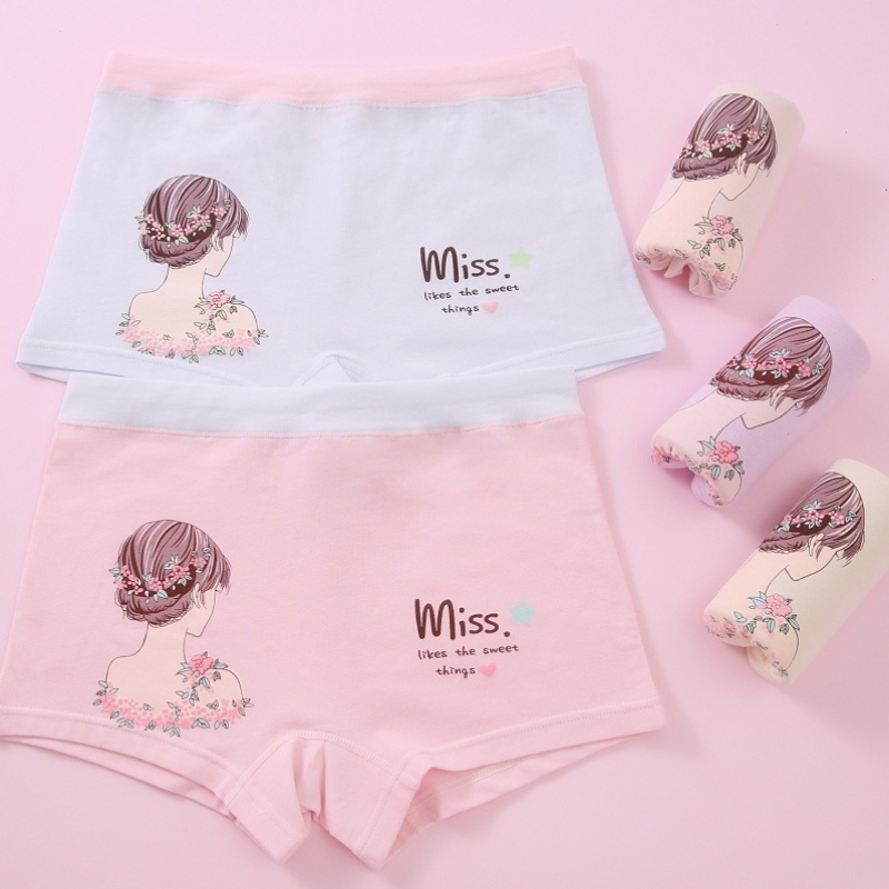 平底短裤可爱卡通女童内裤小童平角裤吸汗棉质四角裤平脚内裤女棉新年