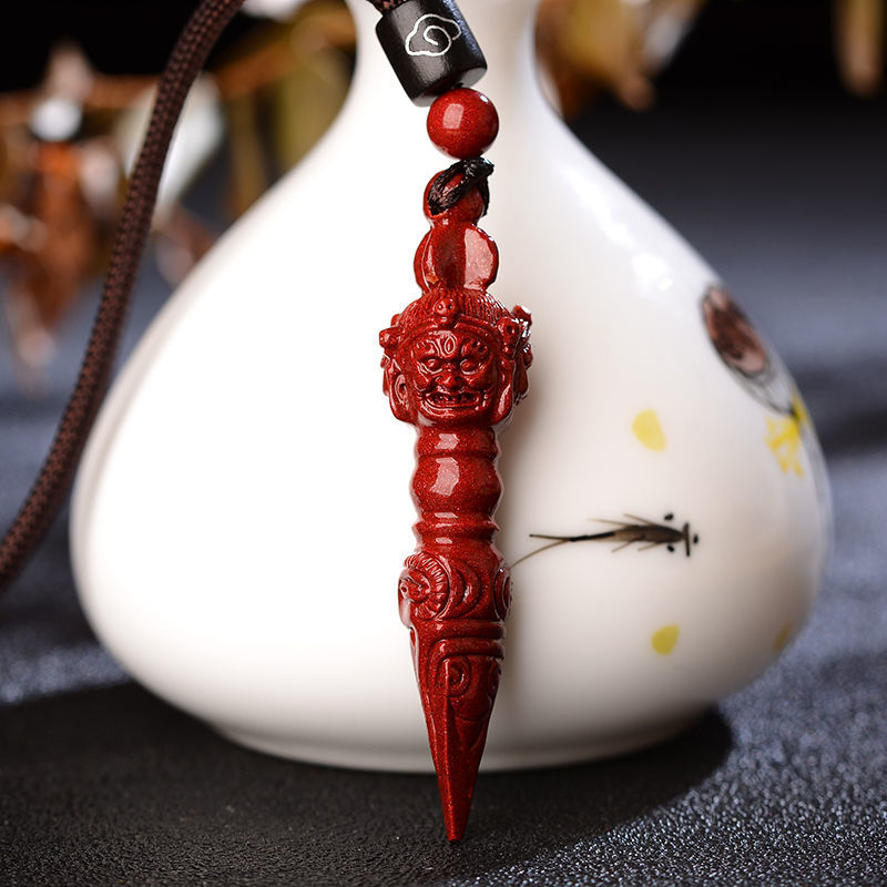 缘蓓云朱砂紫金砂降魔杵金刚杵吊坠本命年项链挂坠