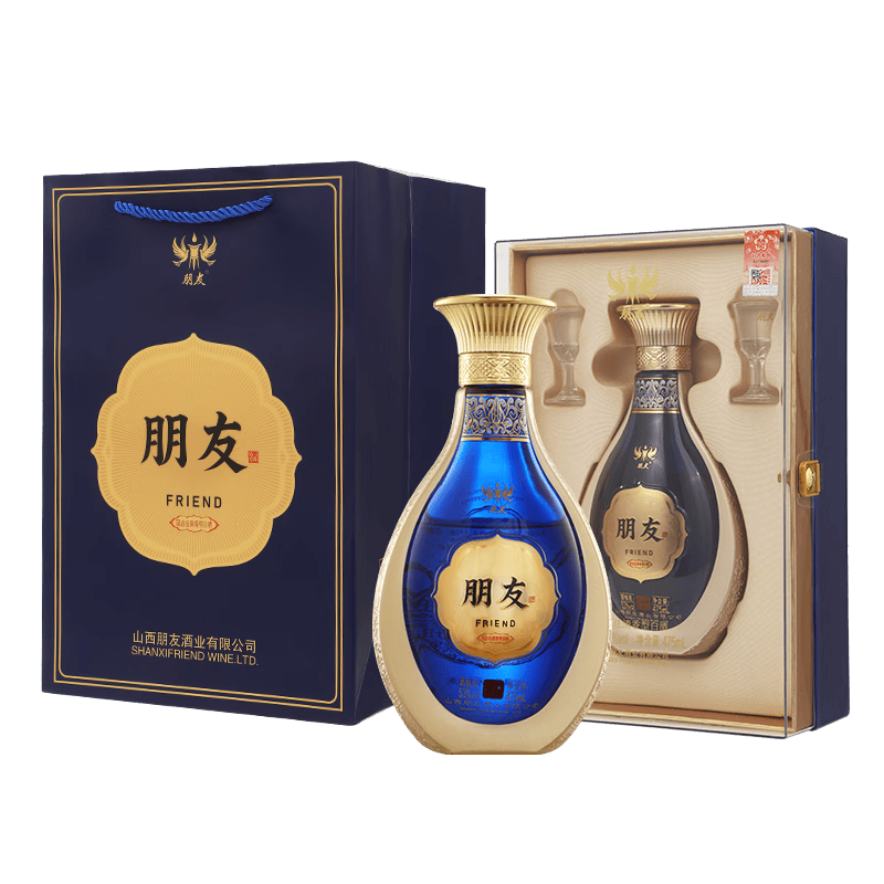 朋友清香型白酒  送礼聚会商务宴请  53度 475mL 6瓶 /箱（6瓶）  礼盒装