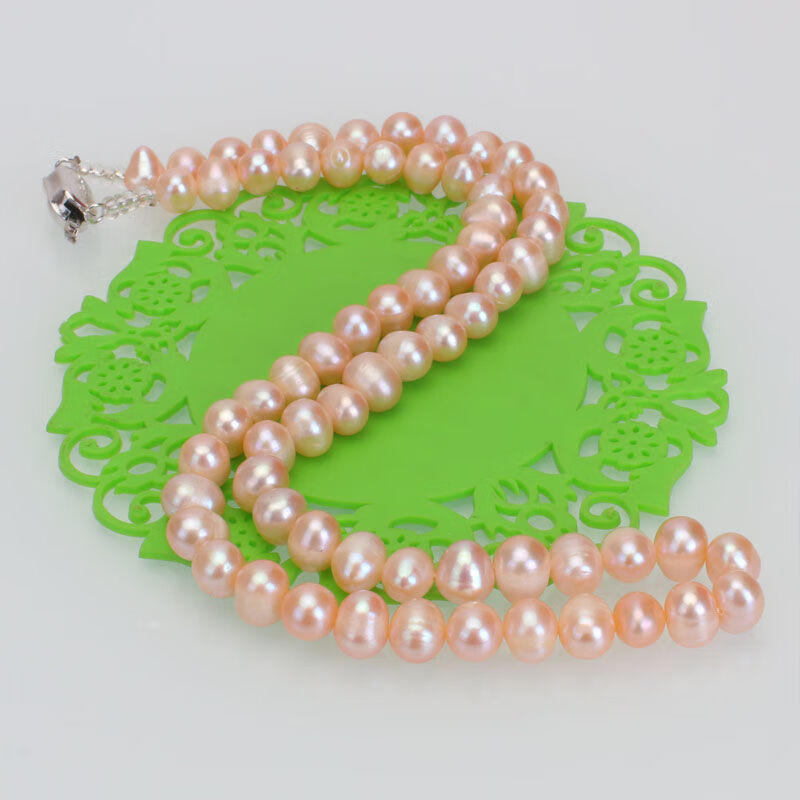 淡水珍珠项链感圆润强光送妈妈送婆婆中老年母亲节礼物女 珍珠香槟色
