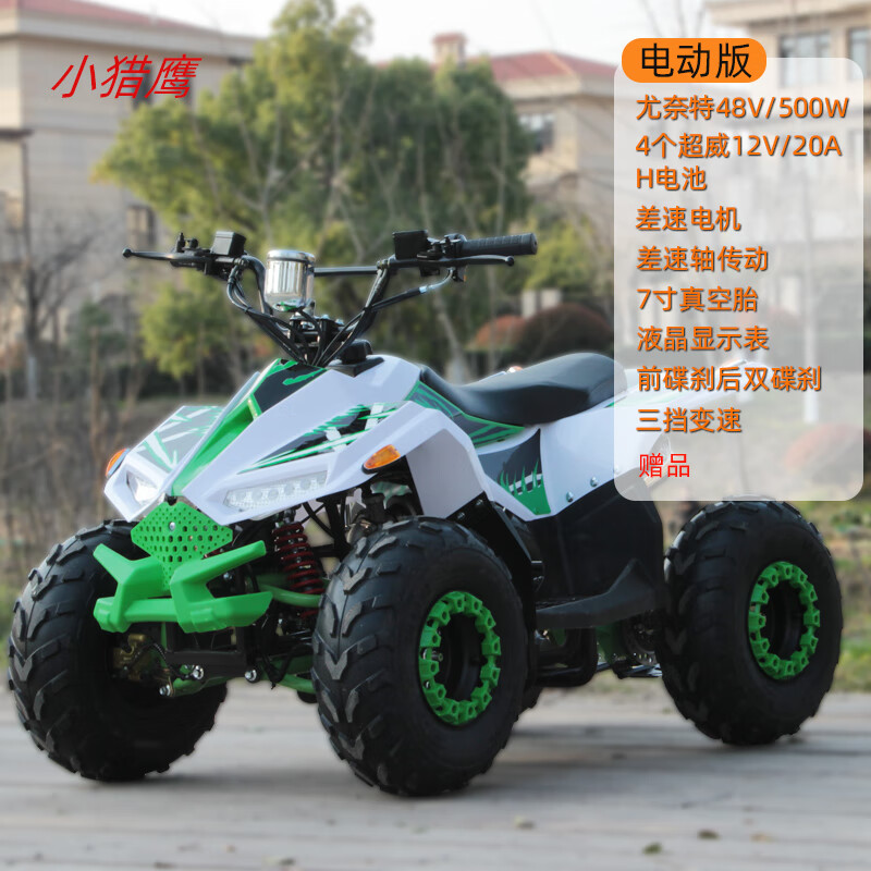 雪戰(zhàn)兒童場(chǎng)地小獵鷹沙灘車(chē)四輪越野摩托車(chē)迷你atv全地形山地電動(dòng)小孩 六/48V500w/48V20AH/軸傳動(dòng)/7寸
