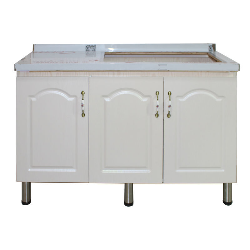 可狄现代厨房简易组装碗筷储物柜家用实木不锈钢橱柜经济实用组合柜 0.7米（双门）平面款