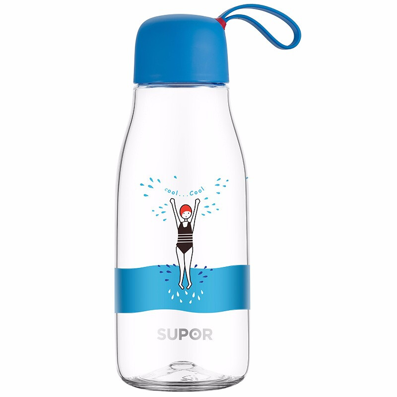 苏泊尔SUPOR运动水杯Tritan男女户外塑料杯学生儿童水壶 创意简约BB杯 YOUNG2. 泳夏 KC57CE10