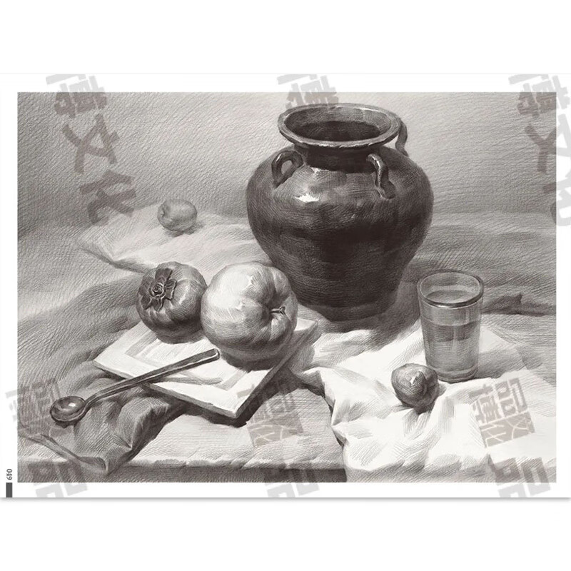 备战联考2静物素描横构图 2022品博文化胡克文