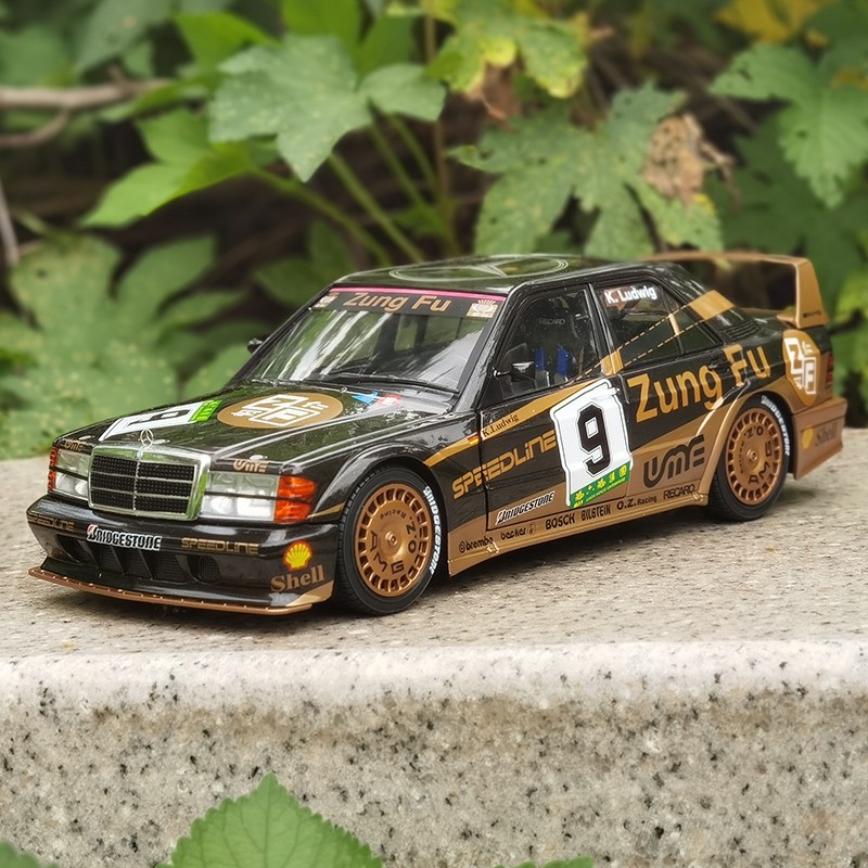 索立德 1:18 1990年benz奔驰190e evo ii合金汽车模型车模 赛车涂装