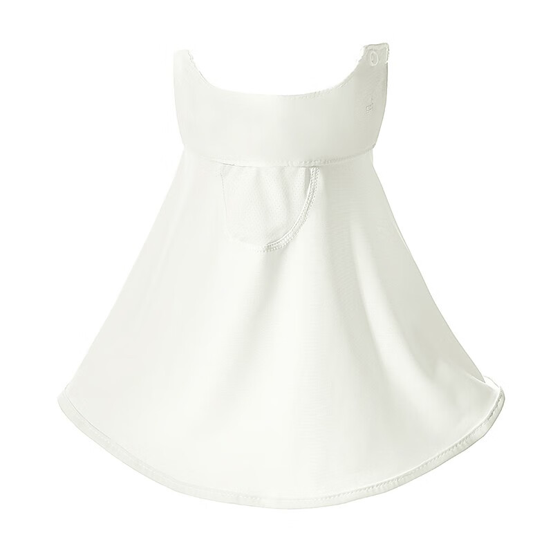 达芬奇密码防晒帽子护颈口罩 可拆卸脸罩冰丝面罩遮阳透气 白色