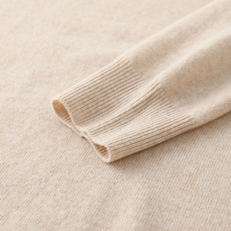 恒源祥基础款圆领纯羊毛衫女打底山毛衣纯色时尚内搭简约套头女士针织衫 米驼 L ( 170/92A)