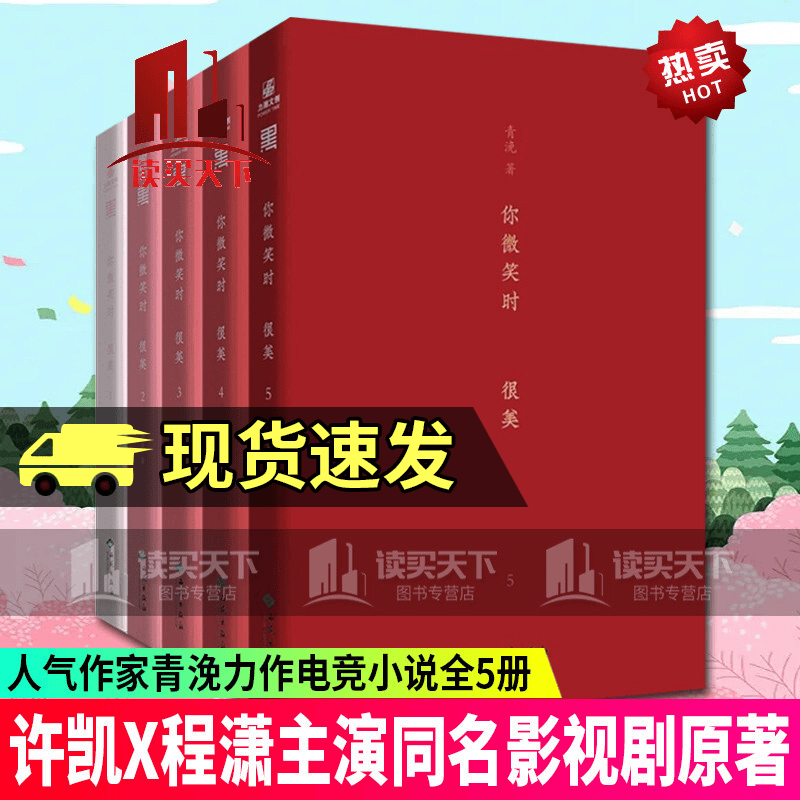 新书正版《你微笑时很美》小说 青浼作品 许凯,程潇主演同名影视剧原著电竞小说k 【五册全套】