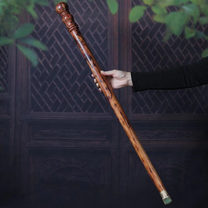 荣予海南黄花梨拐杖实木雕刻防滑老年人手杖木头文明棍绅士棍拐棍摆件