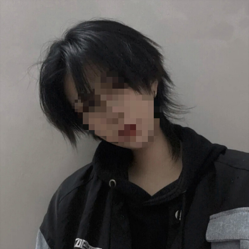 假发男生帅气蓬松鲻鱼头狼尾假发米白色帅气时尚抖音网红同款个性时尚