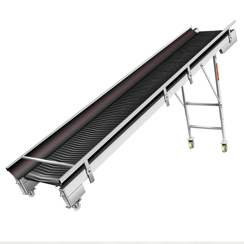 仁聚益输送机装车卸货物流输送带小型流水线可移动升降式爬坡皮带传送