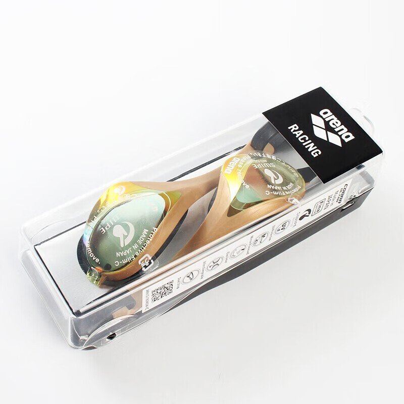 阿瑞娜（arena）青少年儿童泳镜徐嘉余同款进口竞速眼镜蛇防雾先锋游泳镜泳联认证 YEGL金色（进口防雾先锋180MSW）