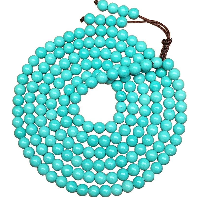佩曼 绿松石手串原矿项链手链配珠散珠圆珠米珠弟子珠diy10 绿色 直径