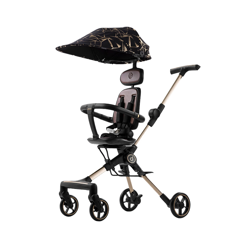 elittile联合 德拉玛 遛娃X器旋转双向婴儿推车轻便折叠可坐可躺手推车 S1-钻石黑