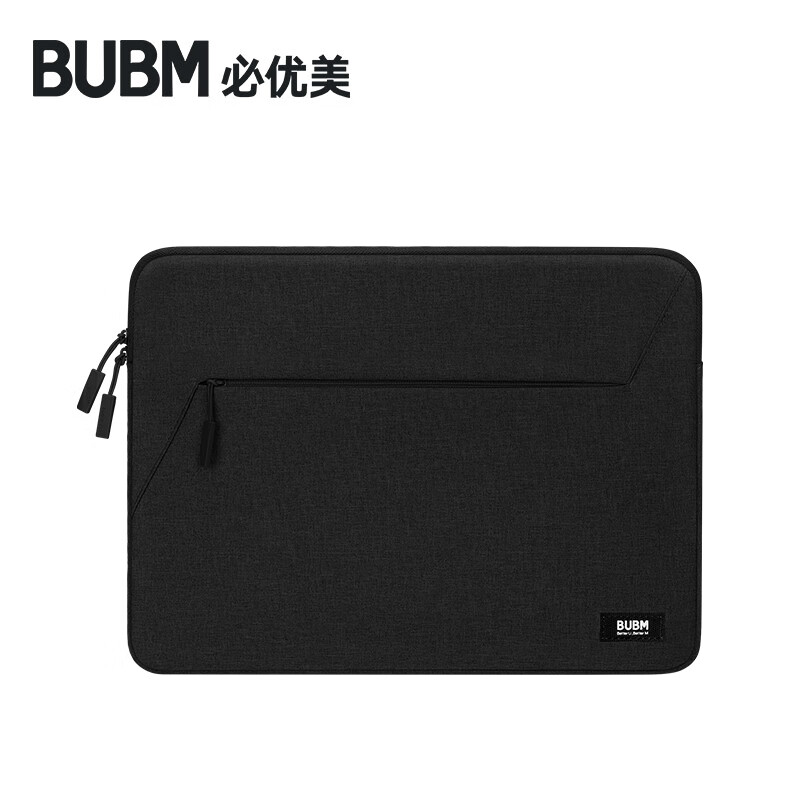 BUBM笔记本电脑内胆包14英寸电脑保护套适用苹果华为联想 轻薄款 黑色 14英寸