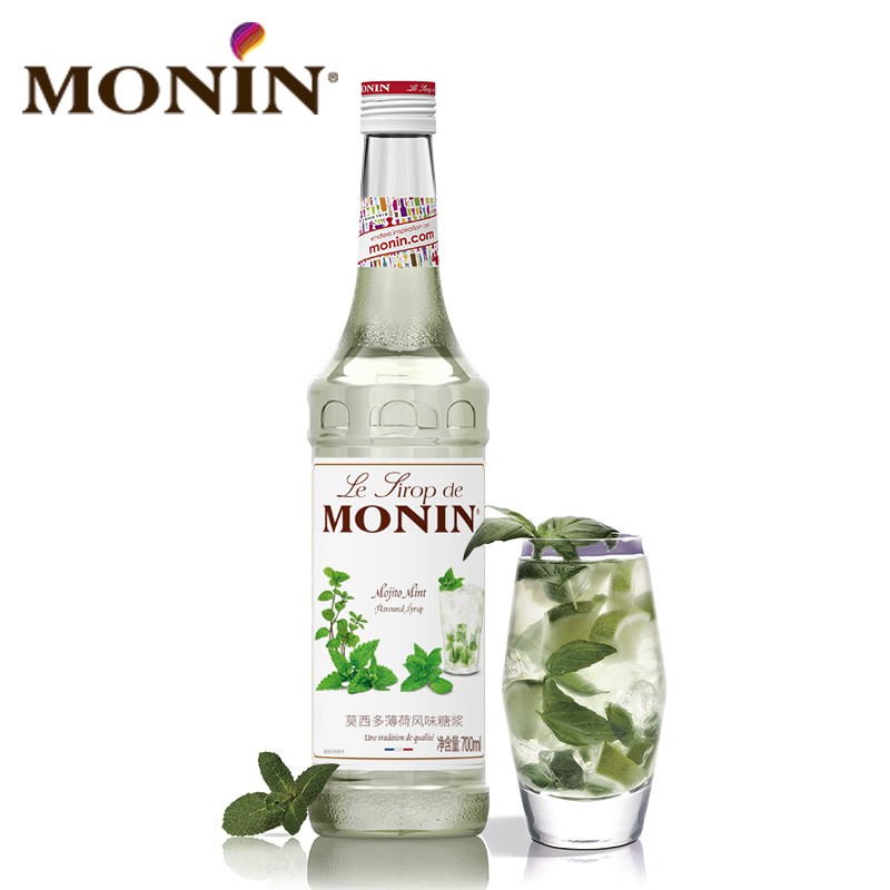 莫林（MONIN）莫西多薄荷风味mojito 玻璃瓶装 700ml 咖啡伴侣鸡尾酒调酒奶茶果 莫西多薄荷风味糖浆 700ml