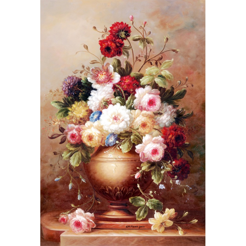 御贡坊 瓶中牡丹 1000片木质拼图世界名画装饰画创意玩具 瓶中牡丹