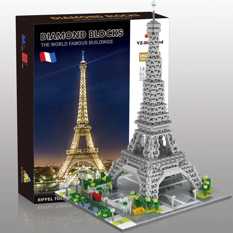 法国巴黎埃菲尔铁塔著名建筑物成人拼图组装高难度微颗粒拼装积木模型男孩女孩儿童女生玩具送礼礼物 巴黎埃菲尔铁塔3369颗粒
