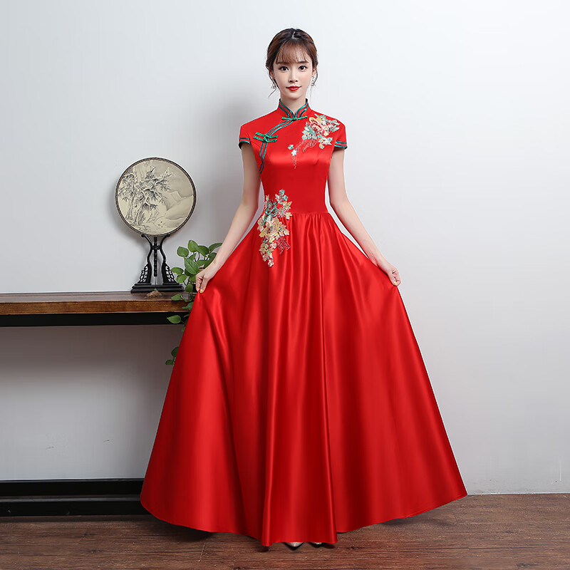 歌珀尼礼仪小姐礼服旗袍颁奖酒店接待迎宾服长款学生大合唱演出服