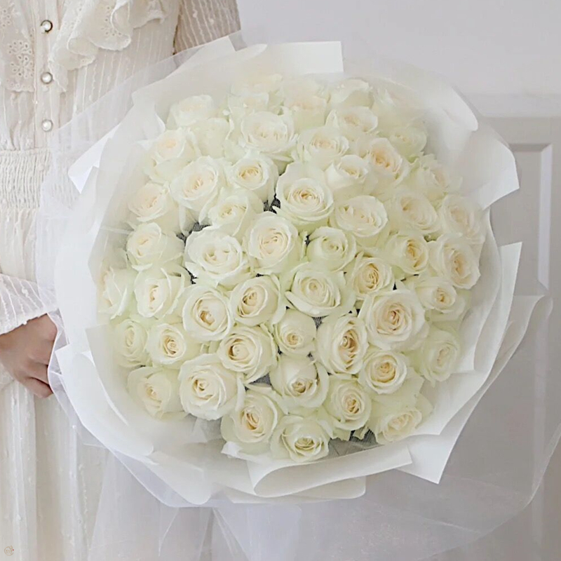 花束生日礼物情人节送女友闺蜜老婆全国花店 推荐款·33朵白玫瑰花束