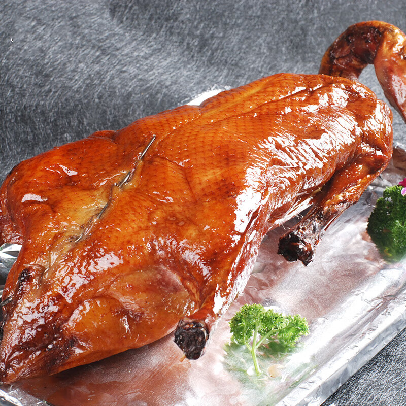 鲜有志粤式烧鸭速冻生制调味半成品港式烧鸭广东烤鸭脆皮整鸭800g