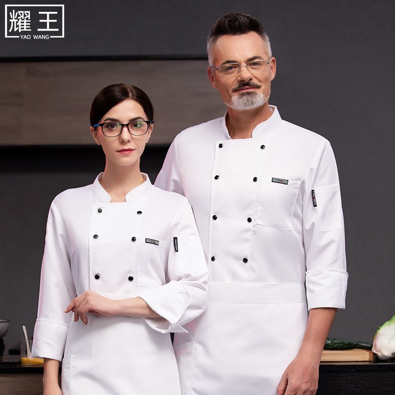 工作服定制酒店饭店厨房餐厅厨师长高级厨师服男女款yw-csf-lw1045