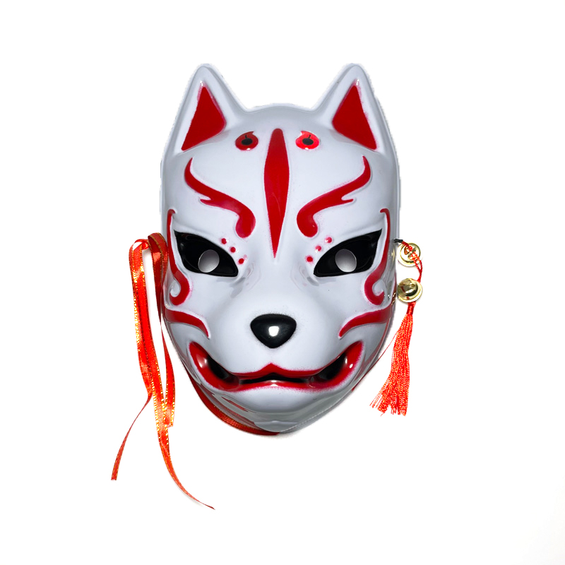 机智芽狗头狐妖动漫日式和风表演舞台面具狐狸全脸万圣节派对道具