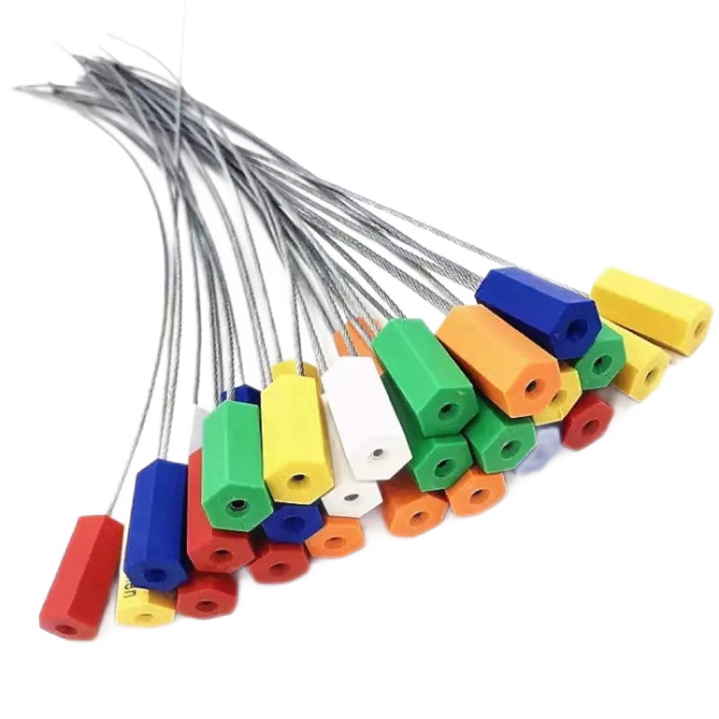 一次性钢丝封条 抽紧式货运封条铅封 集装箱施封锁 防伪防盗铅封 20cm