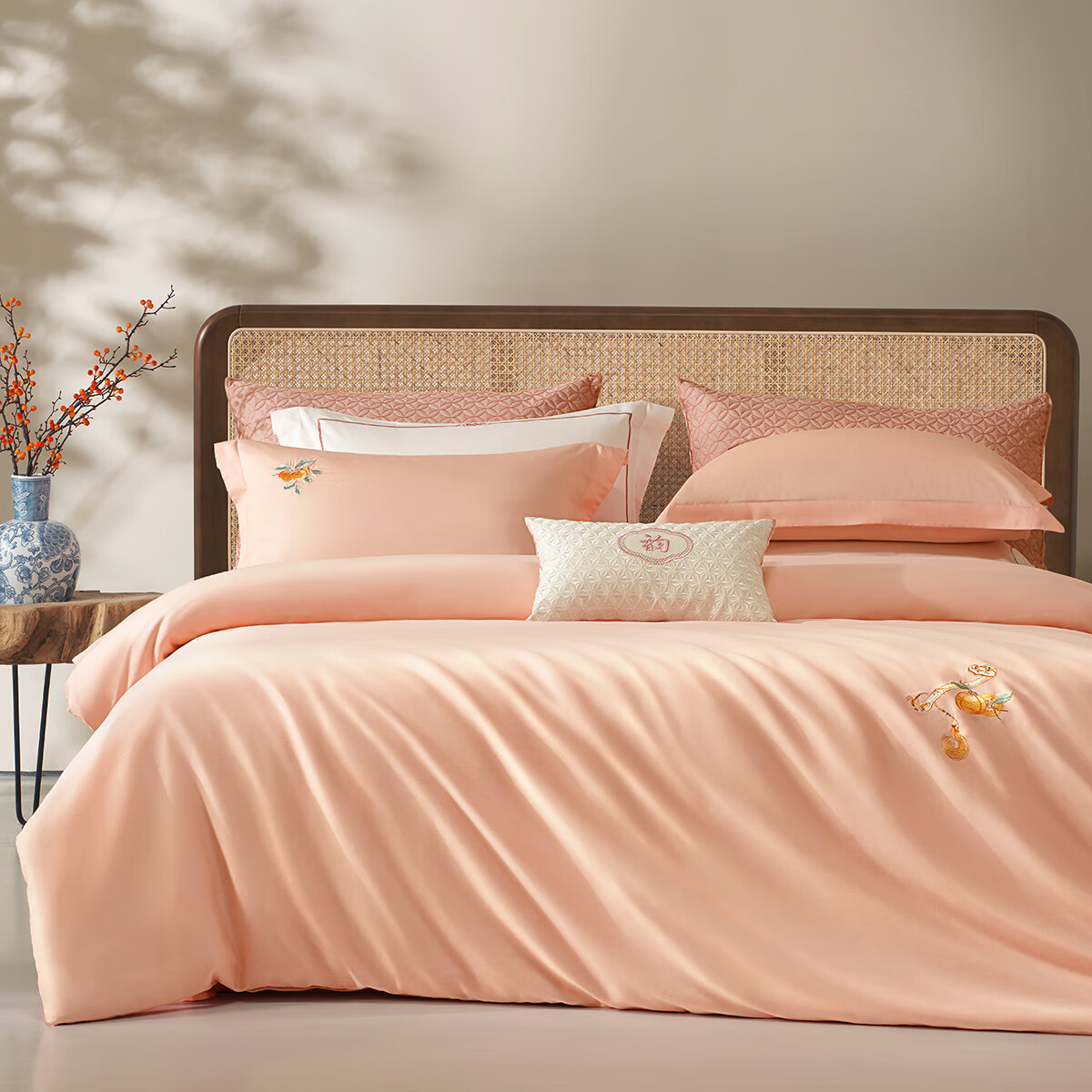 百丽丝水星家纺集团旗下 全棉三/四件套 60支长绒棉 纯棉套件高支高密 【60支长绒棉】如意 1.2米床,适配150x210cm被芯