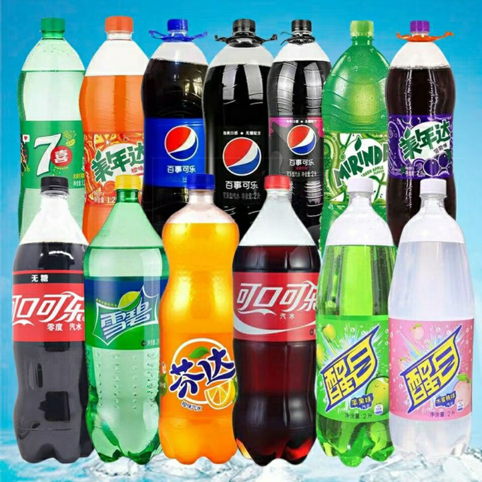 可口可乐2升大瓶无糖雪碧芬达美年达醒目树莓味碳酸饮料 2升可口可乐