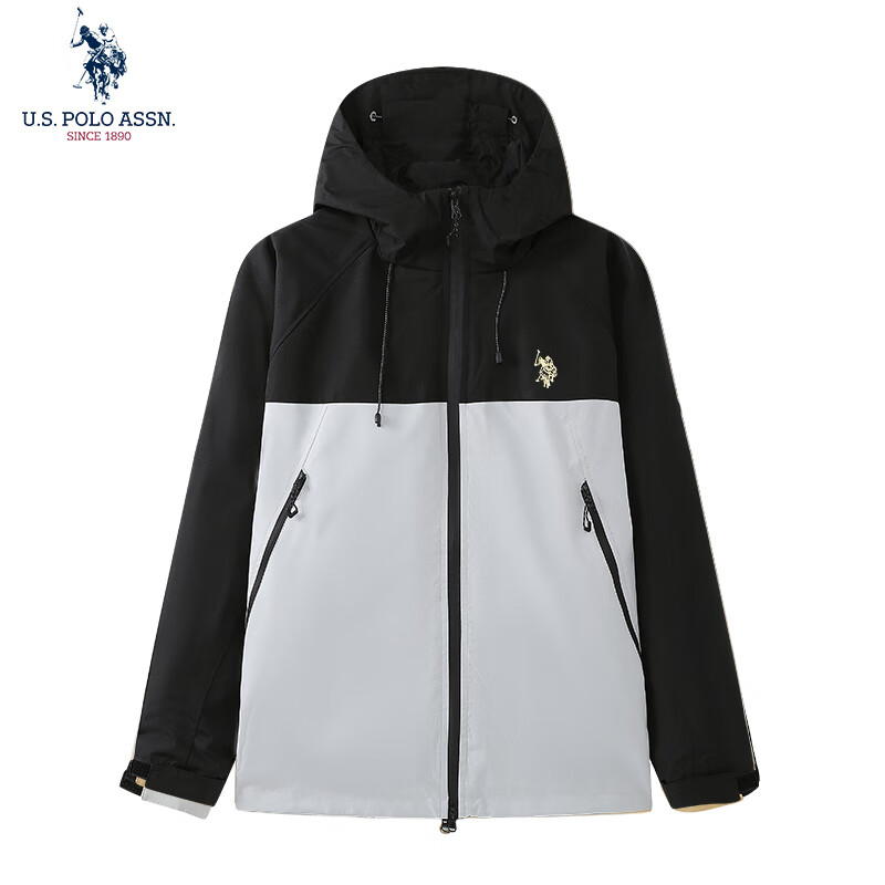U.S. POLO ASSN.冲锋衣保罗秋冬季户外运动夹克三合一登山服外套上衣男装 烟铂黑灰【三合一】 3XL 185（160-175斤左右）