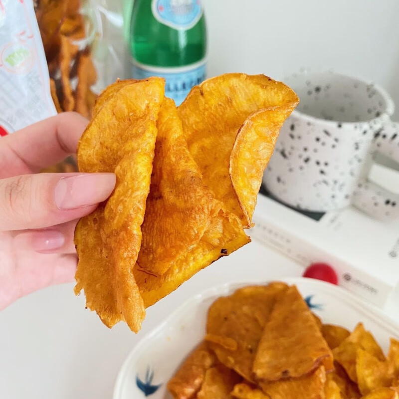 乐佳萱鲜切红薯片香脆薄地瓜干香薯片膨化小零食办公室茶点500g 注