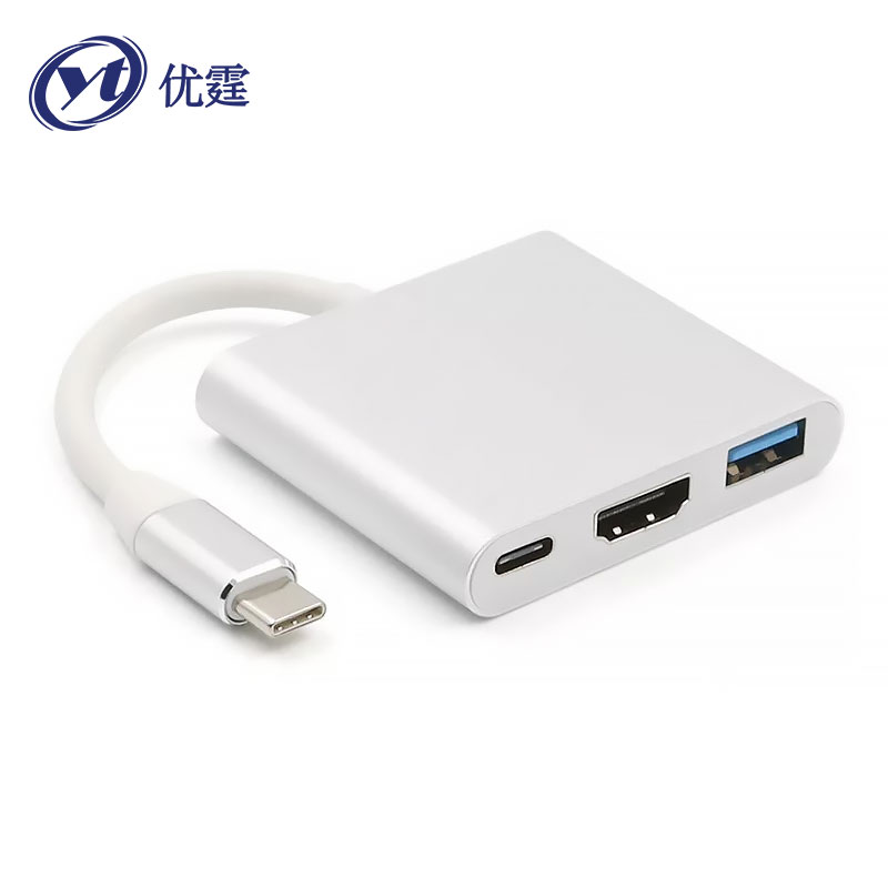 优霆Type-c转HDMI+USB加PD供电HUB手机笔记本投屏扩展显示投影转换器 USB3.1 Type-c转HDMI+USB Type-c转换器
