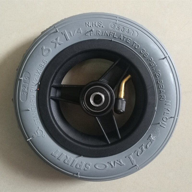 奥托博克轮椅配件 思达梦途轮椅 6寸充气前小轮 小轱辘 总成 浅灰色