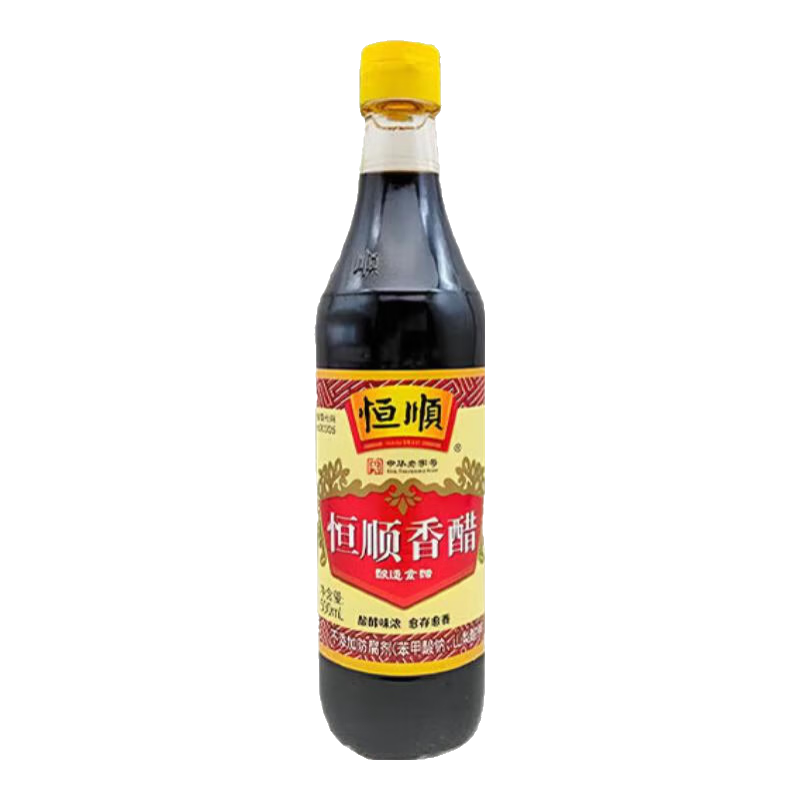 恒順鎮(zhèn)江香醋 0添加劑 糧食釀造食醋 涼拌炒菜海鮮餃子蘸料醋瓶裝 恒順香醋【500ml*4瓶】