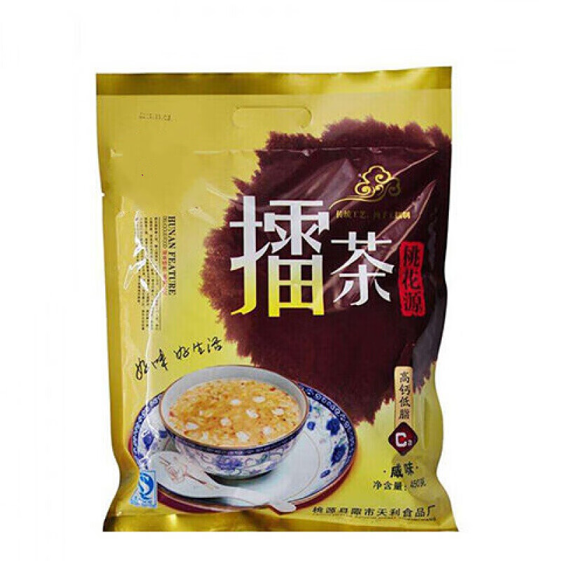 巢浩湖南常德桃源特产擂茶 咸味擂茶冲泡 早餐茶芝麻a 秦人村擂茶450