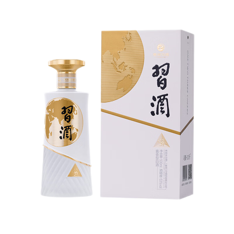 习酒123干（白）53度酱香型白酒【新老包装混发】 53%vol 500mL 1瓶 仅双数赠礼品袋