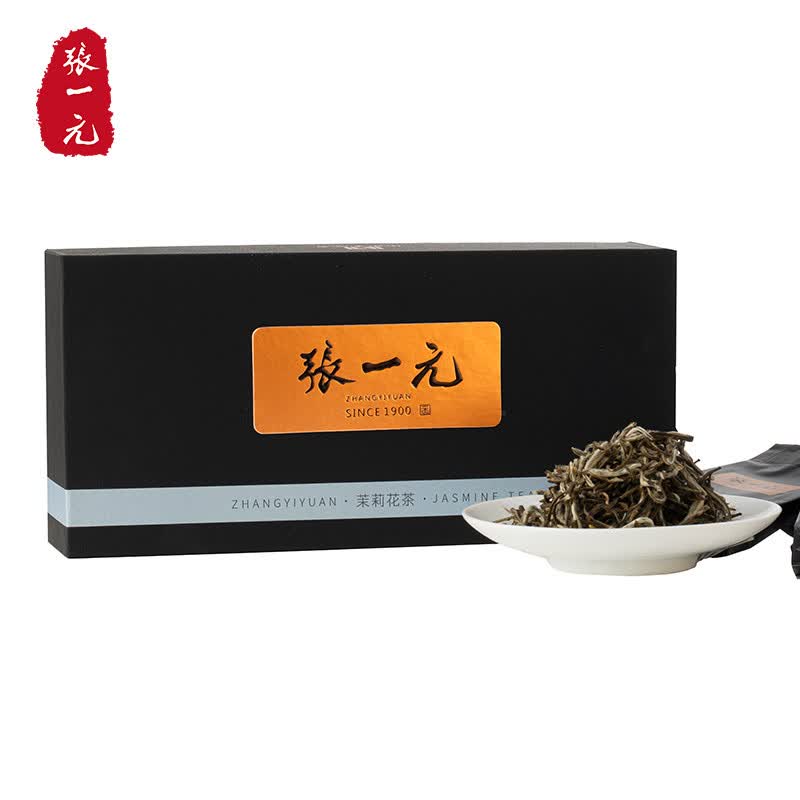 张一元茶叶茉莉花茶礼盒茉莉雪针浓香型(尚品系列)送礼送爸妈盒装80g