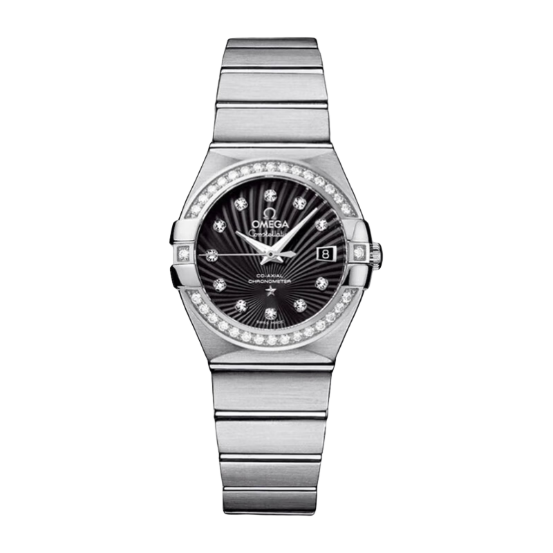 欧米茄（OMEGA）星座镶钻日历机械女表27mm123.15.27.20.51.001   女神节礼物