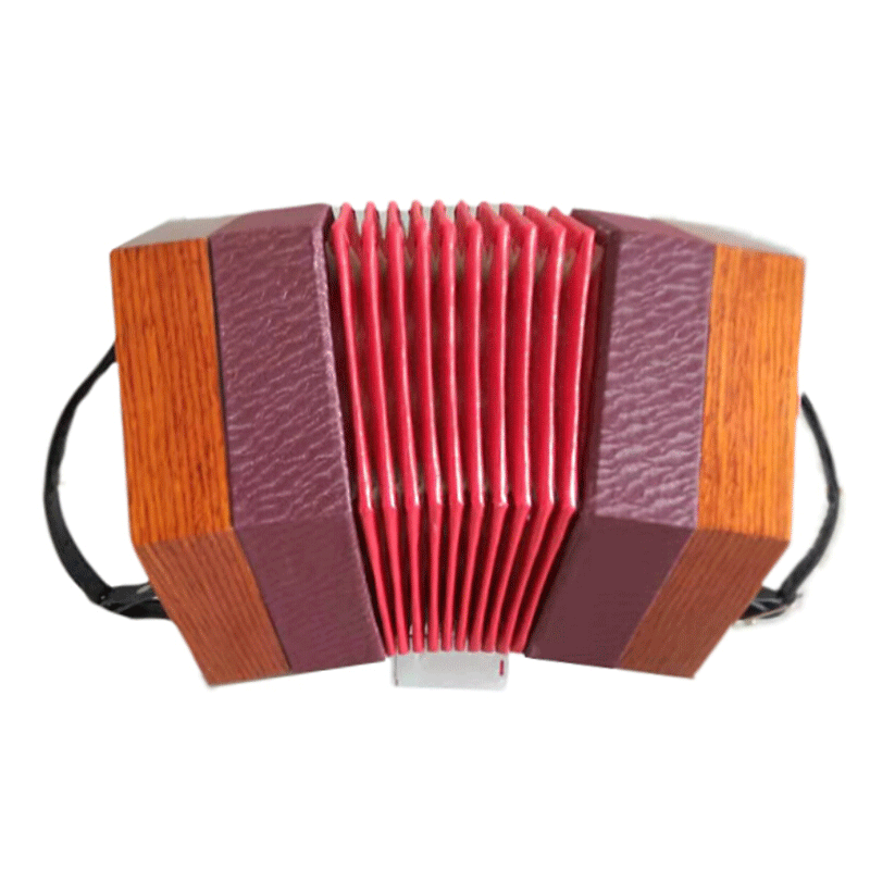 曲漾 六角手风琴盎格鲁英式六角琴推拉同/异音多色多款可选 原木色 48键（推拉同音）
